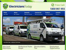 Tablet Screenshot of electricianstoday.com.au